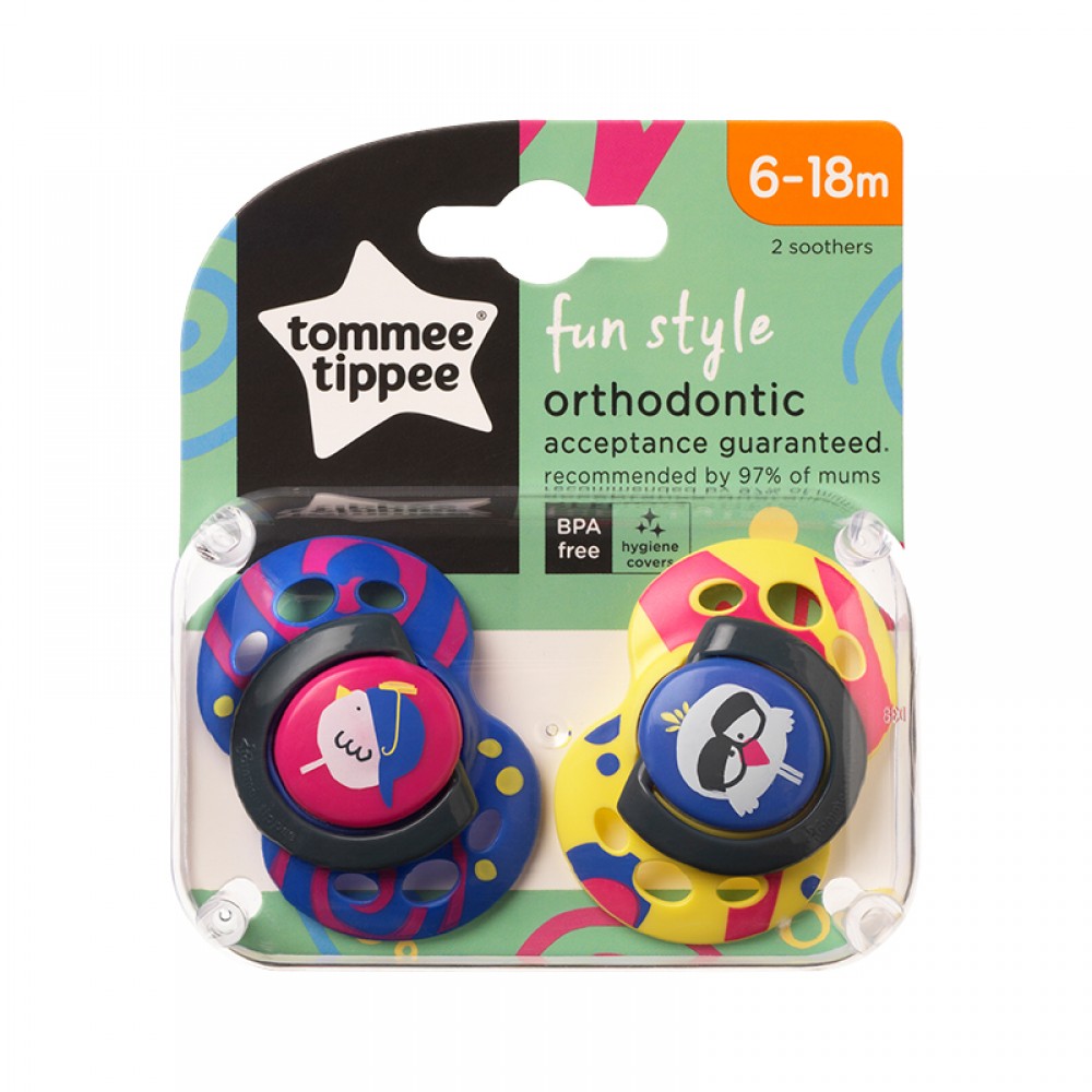 Πιπίλα Σιλικόνης Tommee Tippee Fun Unisex 6-18m (2τεμ.)