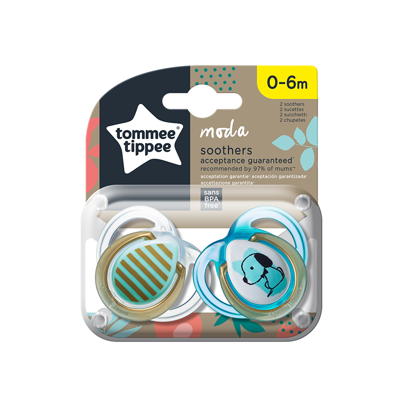 Πιπίλα Σιλικόνης Tommee Tippee Moda Boy 0-6m (2τεμ.)