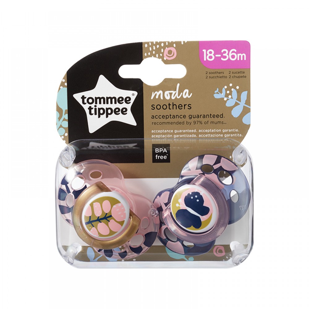 Πιπίλα Σιλικόνης Tommee Tippee Moda Girl 18-36m (2τεμ.)