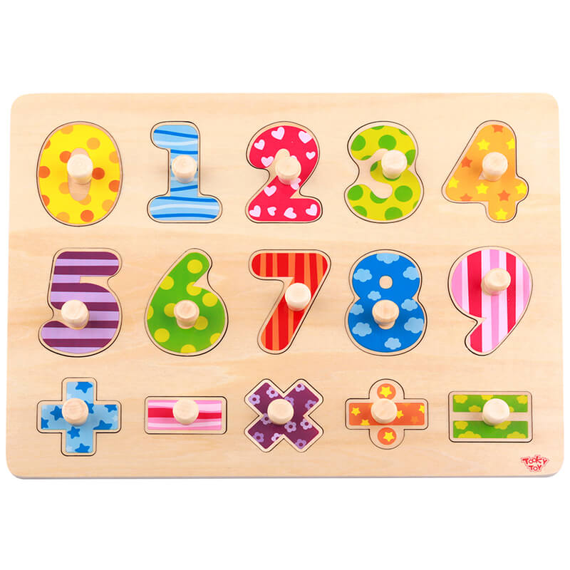 Ξύλινο Εκπαιδευτικό Puzzle Tooky Toy Numbers (15τμχ.)