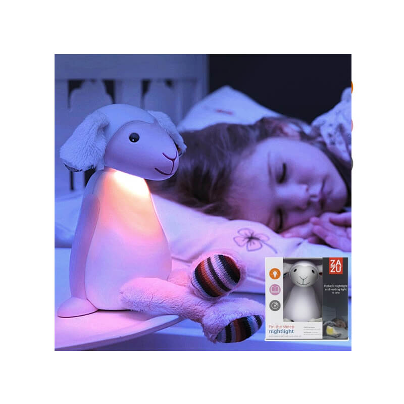 Παιδικό πορτατίφ Προβατάκι, φώς νυκτός & ανάγνωσης LED, με USB ZAZU Fin Grey