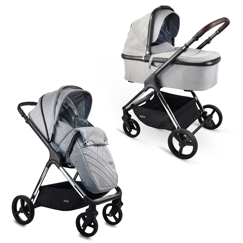 Πολυκαρότσι iBebe Ice 2in1 Chrome/Gray Πολυκαρότσι iBebe Ice 2in1 Chrome/Gray