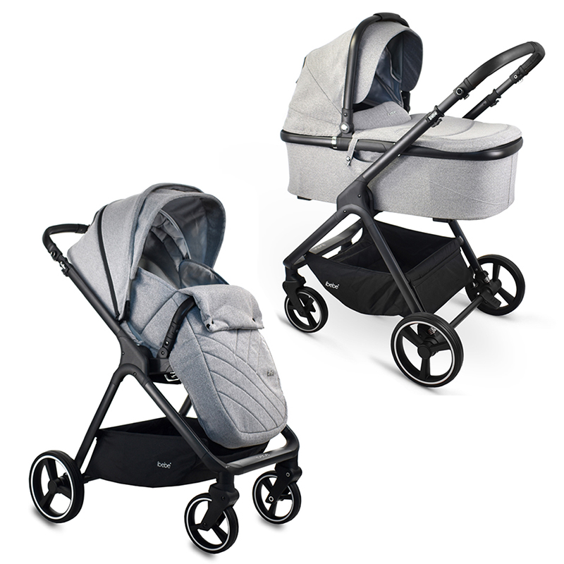 Πολυκαρότσι iBebe Ice 2in1 Black/Gray Πολυκαρότσι iBebe Ice 2in1 Black/Gray