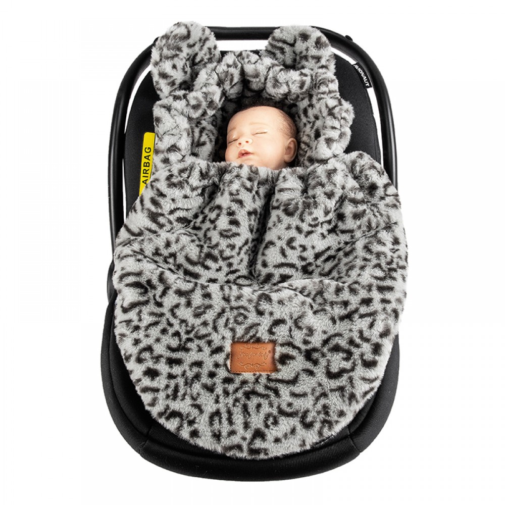 Ποδόσακος Καροτσιού / Καθίσματος Αυτοκινήτου iBebe Mini Me Velour Grey / Black Leopard Ποδόσακος Καροτσιού / Καθίσματος Αυτοκινήτου iBebe Mini Me Velour Grey / Black Leopard