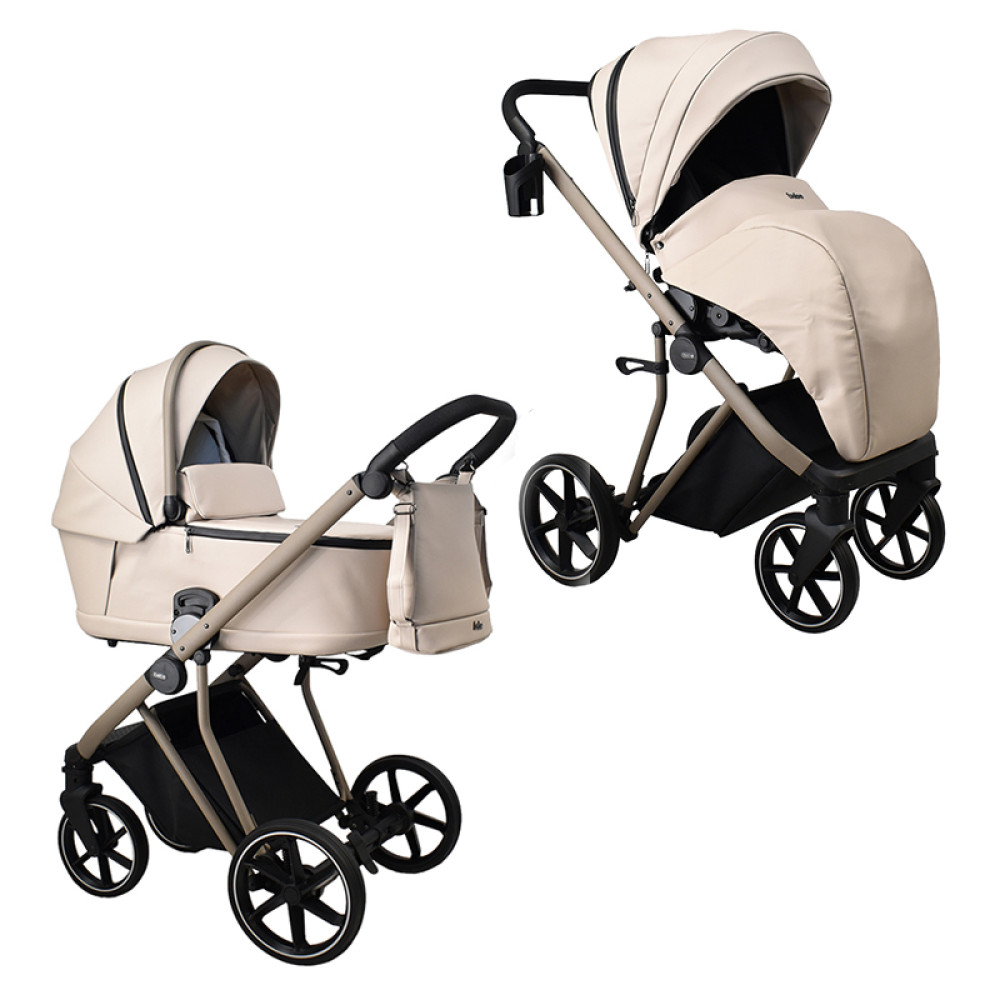 Πολυκαρότσι iBebe Next2 2in1 Eco Leather Beige