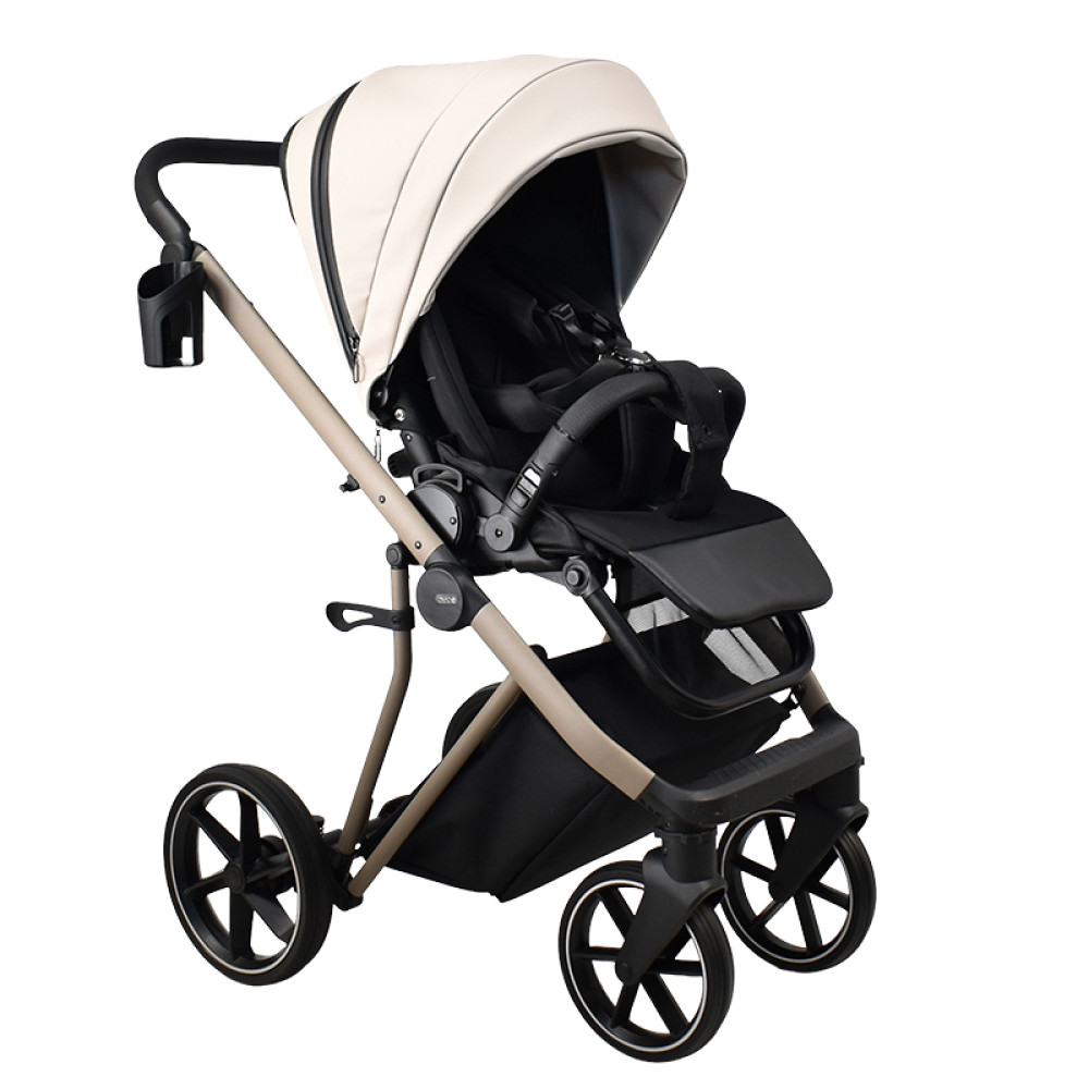 Πολυκαρότσι iBebe Next2 2in1 Eco Leather Beige