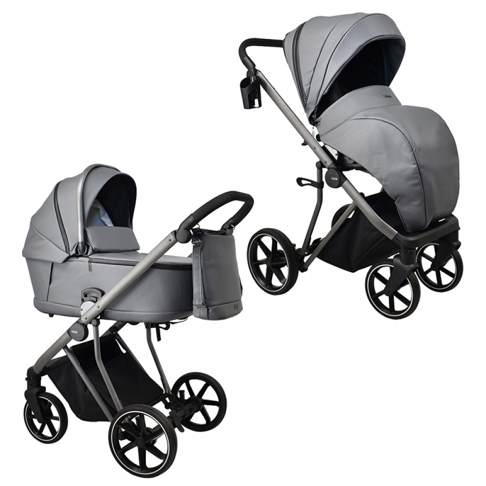 Πολυκαρότσι iBebe Next2 2in1 Eco Leather Grey