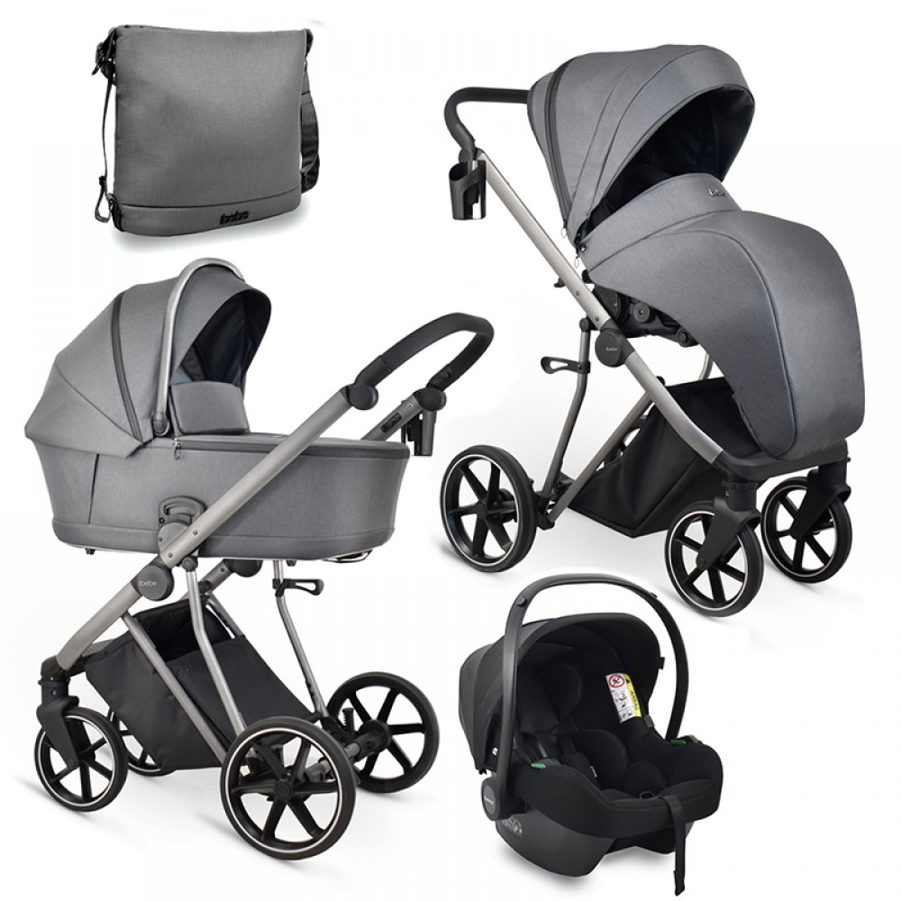 Πολυκαρότσι iBebe Next2 3in1 Grey Πολυκαρότσι iBebe Next2 3in1 Grey