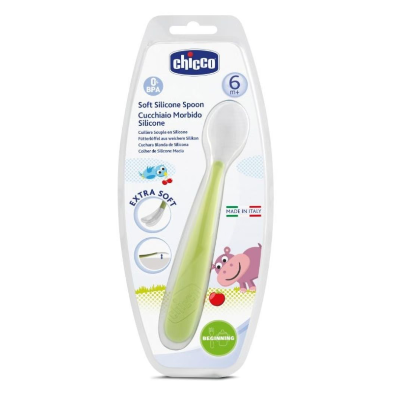 Κουτάλι Σιλικόνης Chicco Soft 6m+ Πράσινο