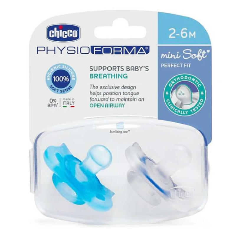Πιπίλα Chicco Mini Soft PhysioForma 2-6m Blue (2τεμ.)