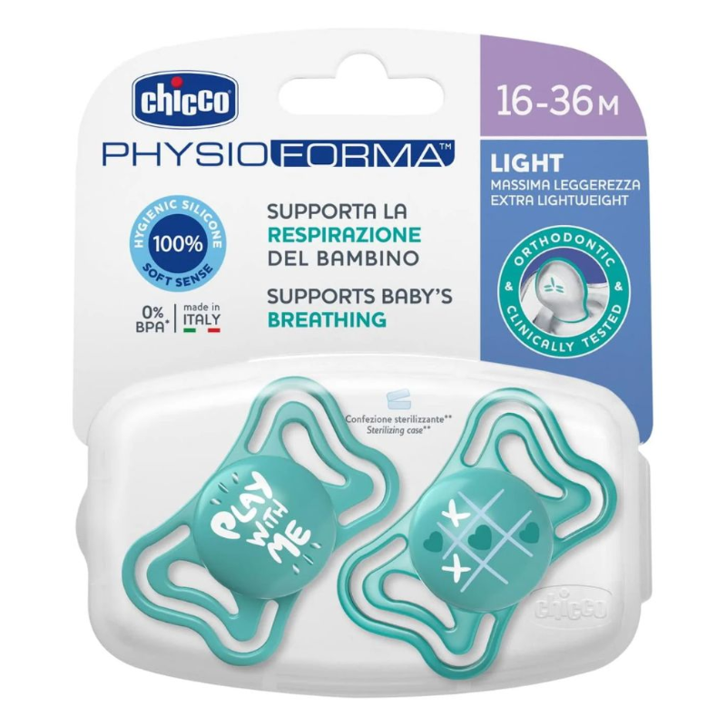 Πιπίλα Σιλικόνης Chicco Physio Forma Light Σιέλ 16-36m (2τεμ.)