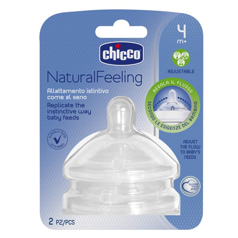 Θηλή σιλικόνης Chicco Natural Feeling 4m+ (2τμχ)