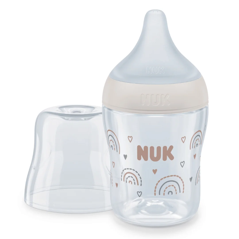 Πλαστικό Μπιμπερό Nuk Perfect Match Temperature Control με θηλή Silic 0m+ Rainbow 150ml