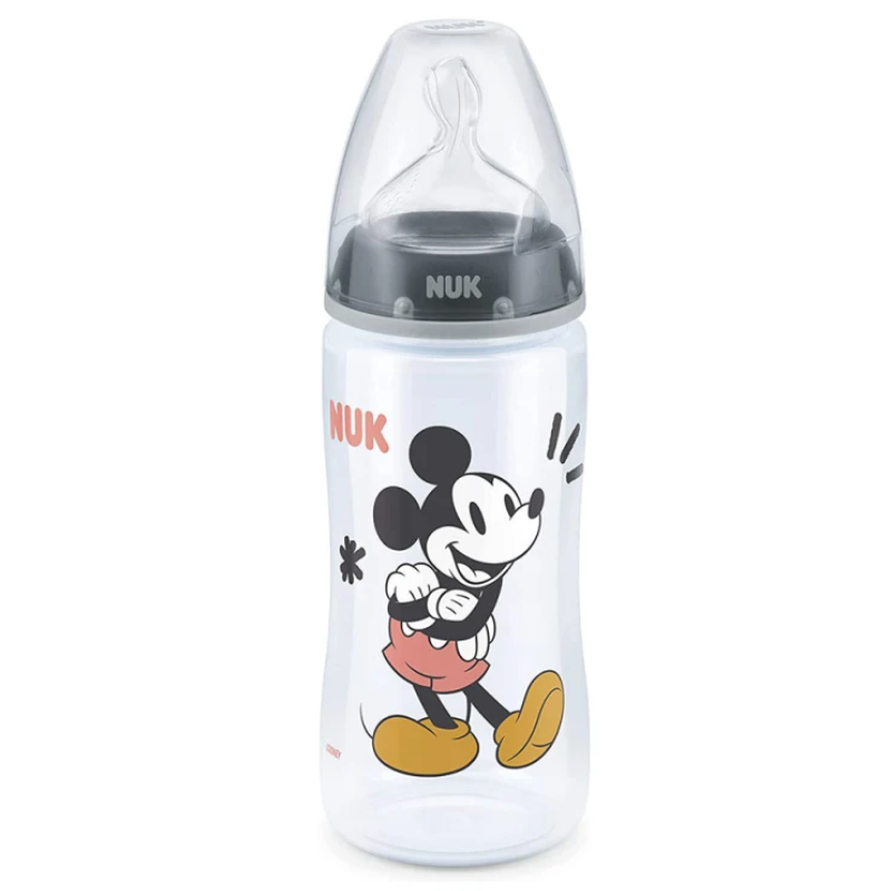Πλαστικό Μπιμπερό Nuk Perfect Match Temperature Control με θηλή Silic 3m+ Grey Mickey 260ml