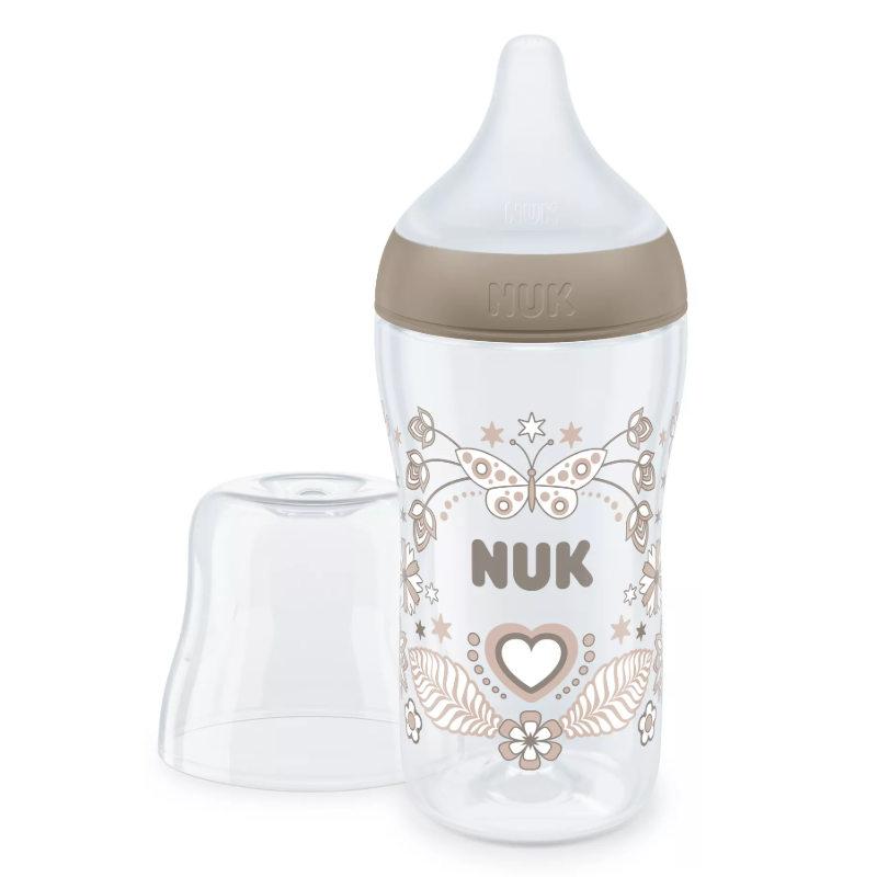 Πλαστικό Μπιμπερό Nuk Perfect Match Temperature Control με θηλή Silic 3m+ Heart 260ml