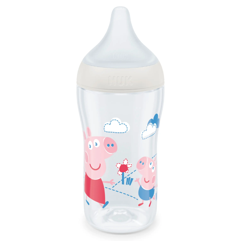 Πλαστικό Μπιμπερό Nuk Perfect Match Temperature Control με θηλή Silic 3m+ Peppa Pink 260ml