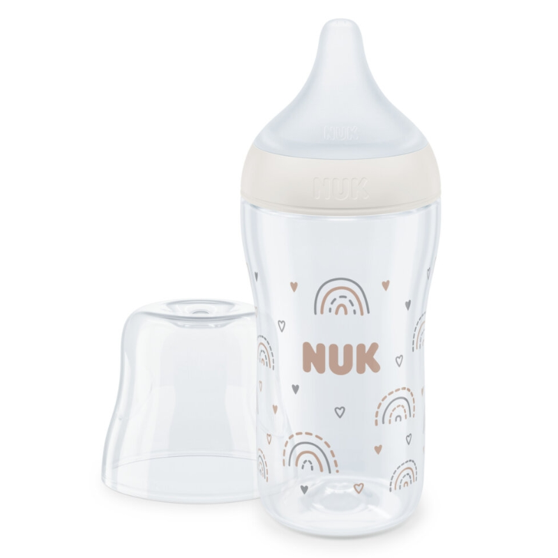 Πλαστικό Μπιμπερό Nuk Perfect Match Temperature Control με θηλή Silic 3m+ Rainbow 260ml