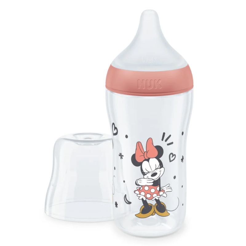 Πλαστικό Μπιμπερό Nuk Perfect Match Temperature Control με θηλή Silic Red Minnie 260ml