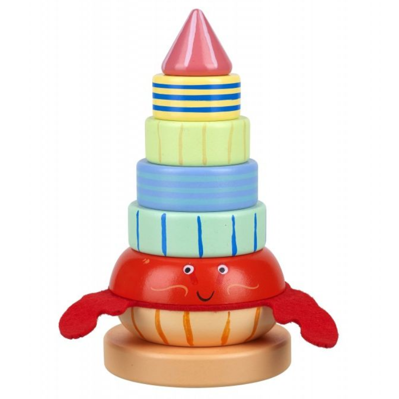 Ξύλινο Παιχνίδι Κύβος Στοίβαξης Καβούρι Orange Tree Toys
