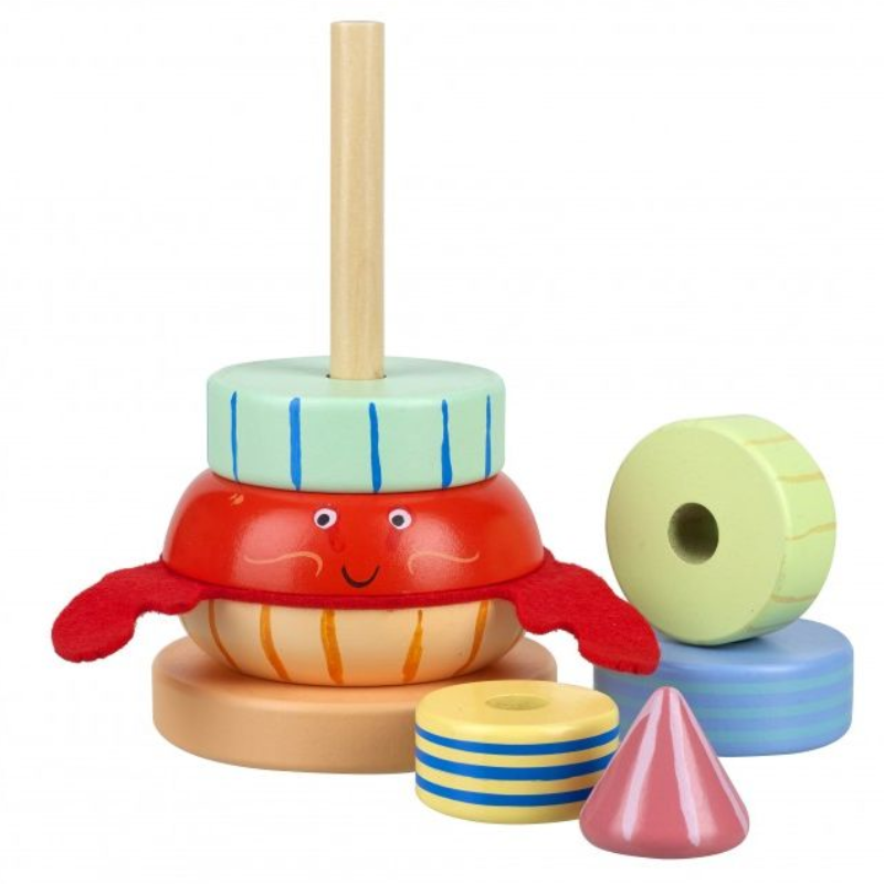 Ξύλινο Παιχνίδι Κύβος Στοίβαξης Καβούρι Orange Tree Toys