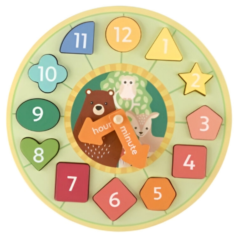 Ξύλινο Παιχνίδι Ρολόι με Σχήματα Woodland Orange Tree Toys