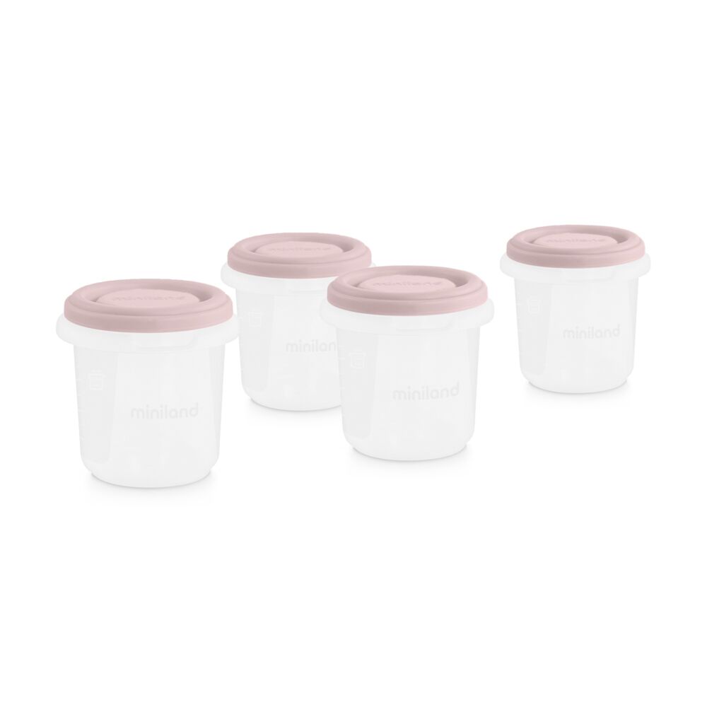 Σετ Δοχείων Αποθήκευσης Miniland Hermisized Terra Pink 250ml (4τεμ.)
