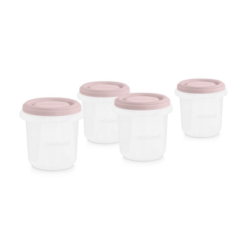 Σετ Δοχείων Αποθήκευσης Miniland Hermisized Terra Pink 250ml (4τεμ.)