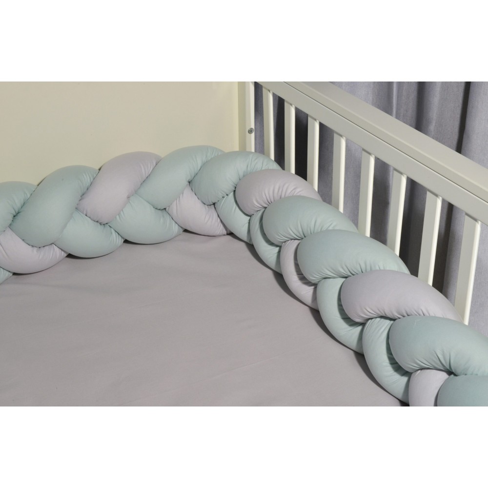 Πάντα Πλεξούδα Baby Oliver Τριπλή Μέντα-Γκρι 20x200