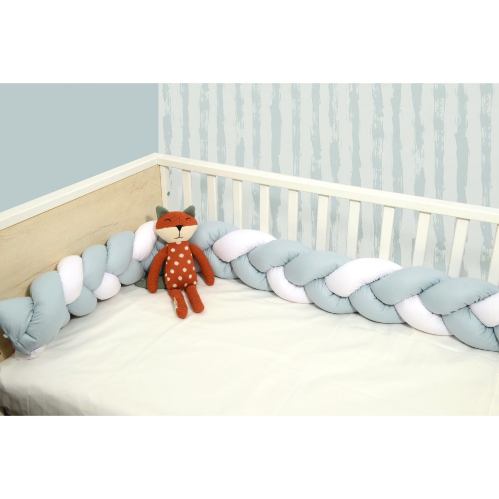 Πάντα Πλεξούδα Baby Oliver Τριπλή Λευκή-Μέντα 20x200